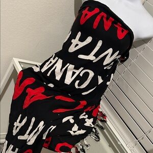 Black and Red Graphic Scarf